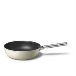 Smeg Wok Aluminium Antiadhésif 30 Cm Crème Mat -Fine Kitchenware 116001 3 2 Wok aluminium antiadhesif 30 cm creme mat Smeg