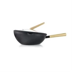 Ibili Wok Aluminium Antiadhésif Avec Couvercle 30 Cm