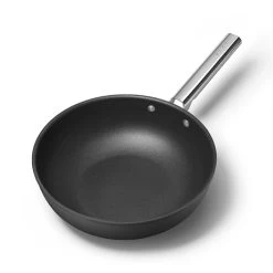 Smeg Wok Aluminium Antiadhésif 30 Cm Noir Mat