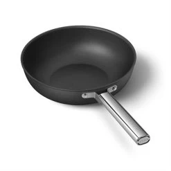 Smeg Wok Aluminium Antiadhésif 30 Cm Noir Mat -Fine Kitchenware 133005 3 4 Wok aluminium antiadhesif 30 cm noir mat Smeg