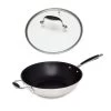 Lot Wok Inox Antiadhérent Et Couvercle Verre 30 Cm Excell'Inox -Fine Kitchenware 209006 0 1 Lot wok inox antiadherent et couvercle verre 30 cm Excell Inox Mathon