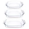 Set De 3 Plats à Four Rectangulaires En Verre Borosilicate -Fine Kitchenware 248000 0 4 Set de 3 plats a four rectangulaires en verre borosilicate Mathon