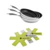 Batterie De Cuisine Poêles Anti-adhérentes Excell'Inox 20, 24 Et 28 Cm Et 3 Feutrines -Fine Kitchenware 279215 0 2 Batterie de cuisine poeles anti adherentes Excell Inox 20 24 et 28 cm et 3 feutrines Mathon