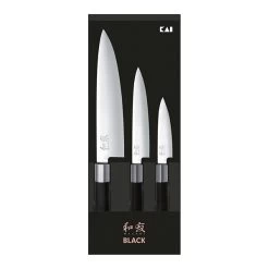 Kai Set 3 Couteaux 10 Cm,15 Cm, 20 Cm Wasabi Black