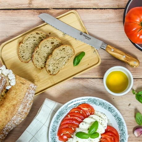 Couteau à Pain Bois D'olivier Lame Inox 20 Cm 4 Couteau à Pain Bois D'olivier Lame Inox 20 Cm – Image 2