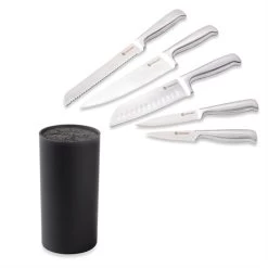 Lot Bloc Couteaux Universel Noir Et Set De 5 Couteaux