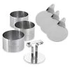 Lot 3 Cercles De Présentation En Inox Avec Poussoir + 3 Supports -Fine Kitchenware 57986 0 4 Lot 3 cercles de presentation en inox avec poussoir 3 supports Mathon