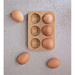 Plateau à Oeufs En Bambou Blanc -Fine Kitchenware 601054 4 2 Plateau a oeufs en bambou blanc Pebbly