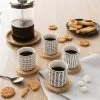 Set De 4 Tasses En Porcelaine Avec Soucoupe Bambou 10 Cl Motifs Graphiques -Fine Kitchenware 814000 0 3 Set de 4 tasses en porcelaine avec soucoupe bambou 10 cl motifs graphiques Mathon